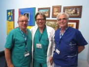 da sx Alfio Monaco, il responsabile dell&#039; unità operativa di cardiologia Tommaso Cipolla e Antonio Rubino