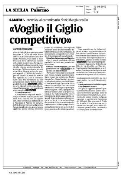 Mangiacavallo: Voglio il Giglio competitivo