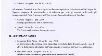 Pasqua in ospedale: il 16 aprile messa del vescovo