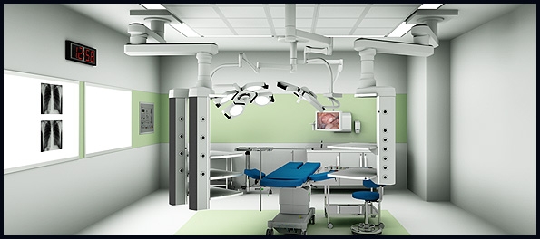 Rendering di una sala operatoria