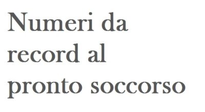 Numeri da record al Pronto Soccorso