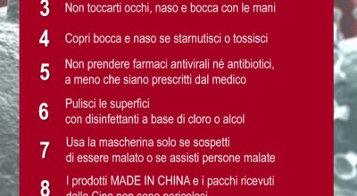Coronavirus ecco dieci consigli da seguire