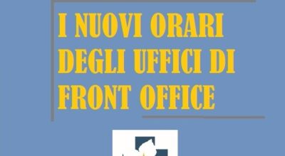 Coronavirus: i nuovi orari degli uffici di front-office