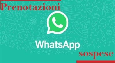 Prenotazioni online e whatsapp sospese