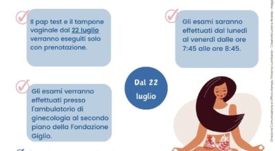 Pap test e tamponi vaginali solo con prenotazione