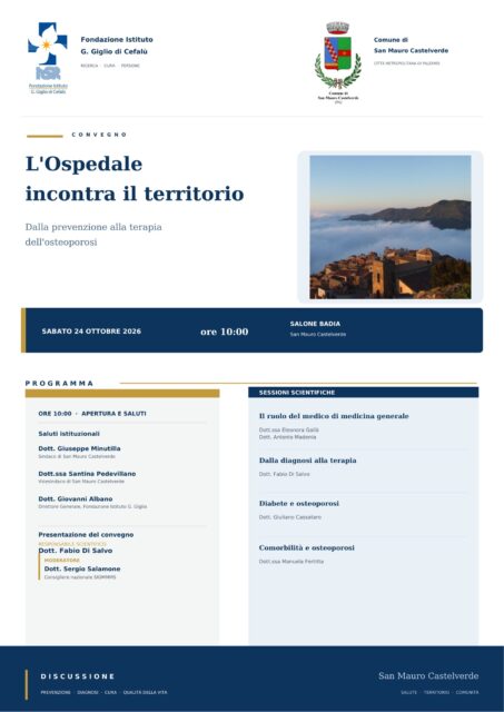 L’ospedale incontra il territorio, sabato 24 ottobre a San Mauro Castelverde